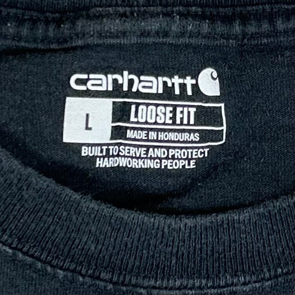 Carhartt Mens Loose Fit Long Sleeve Graphic T-Shirt Black Green Clover Large - Picture 3 of 7